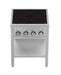 Stainless steel four hob induction cooktop with open frame and knob controls view 4