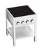 Stainless steel four hob induction cooktop with open frame and knob controls view 5