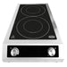 Stainless steel countertop induction hob with 2 cooking zones and control knobs view 5