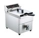 Stainless steel countertop electric induction fryer with single 8 litre basket