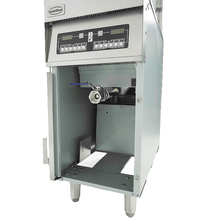 Stainless steel freestanding electric fryer with single 25 litre tank and digital display view 6