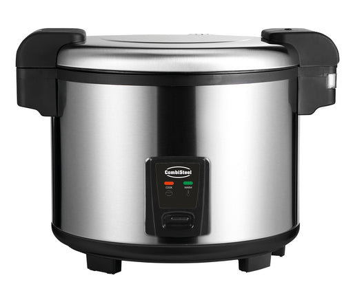 Combisteel RC-54 stainless steel tabletop rice cooker with serving spoon and measuring cup