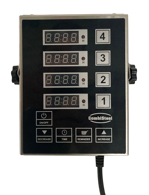 Stainless steel digital kitchen timer with four independent channels