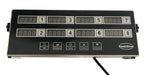 Stainless steel 8 channel digital kitchen timer with display panel and buttons