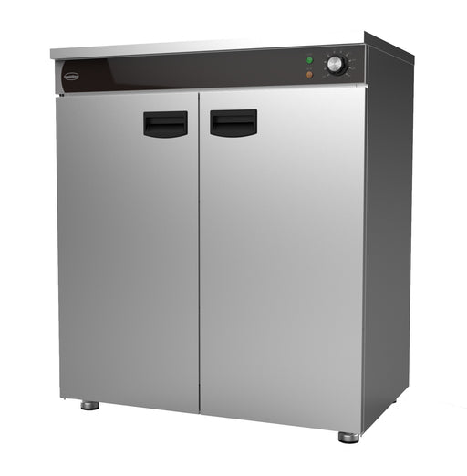 Combisteel stainless steel 2 door plate warmer with ventilated interior view 2