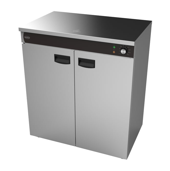 Combisteel stainless steel 2 door plate warmer with ventilated interior view 5