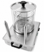 Stainless steel hot dog warmer with 2 bread heating sticks, tabletop model view 3