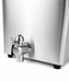 Stainless steel tabletop pasta cooker with four wire baskets, temperature control knob, drain valve view 7