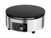 Stainless steel tabletop crêpe maker with 400mm diameter cast iron cooking plate