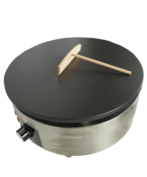 Stainless steel tabletop crêpe maker with 400mm diameter cast iron cooking plate view 6