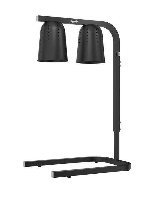 Black aluminium telescopic heat lamp with adjustable height mechanism