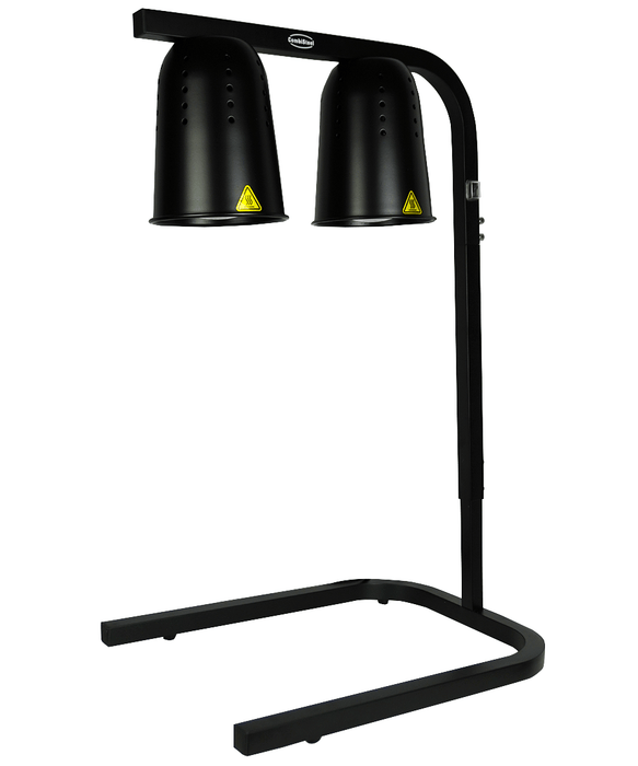 Black aluminium telescopic heat lamp with adjustable height mechanism view 4