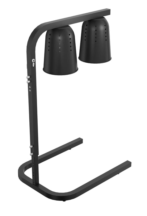Black aluminium telescopic heat lamp with adjustable height mechanism view 2