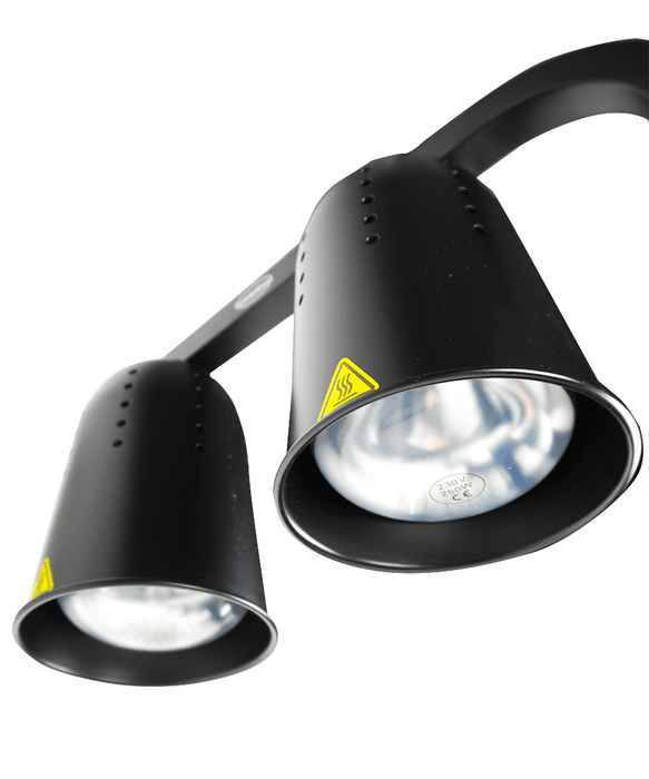 Black aluminium telescopic heat lamp with adjustable height mechanism view 6