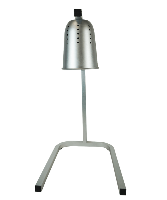 Silver aluminium telescopic heat lamp with adjustable height on white background view 5