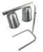 Silver aluminium telescopic heat lamp with adjustable height on white background view 6