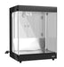 Combisteel black nacho warmer with hardglass display and interior lighting