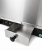 Combisteel black nacho warmer with hardglass display and interior lighting view 6