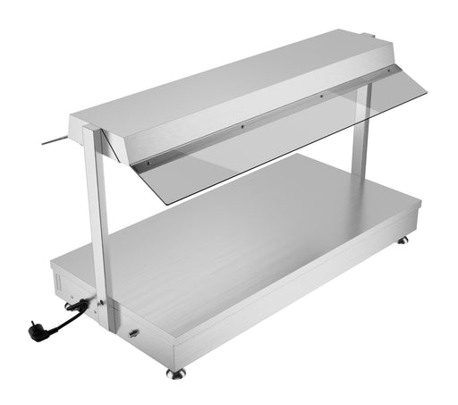 Stainless steel tabletop hot display unit with three 1/1 gastronorm pan capacity view 2