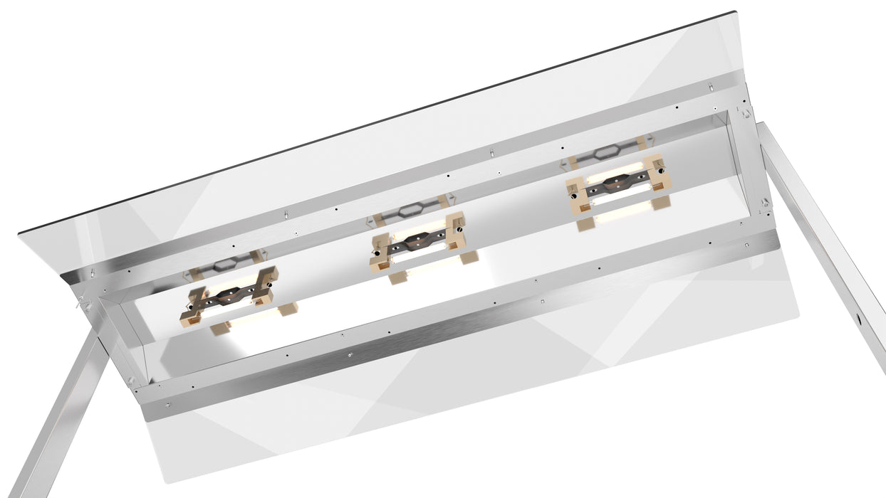 Stainless steel tabletop hot display unit with three 1/1 gastronorm pan capacity view 3