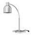 Silver flexible heat lamp with adjustable arm and bulb, standing 660mm tall