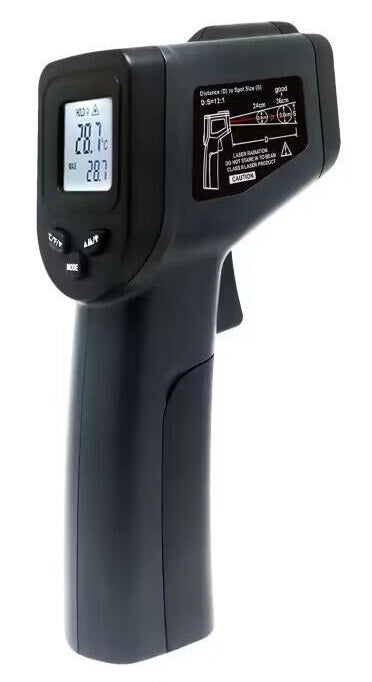 Blue Combisteel infrared thermometer for commercial kitchen use