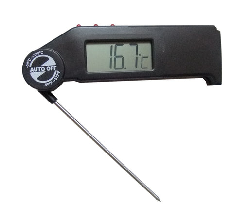 Combisteel folding probe pocket thermometer with temperature range display