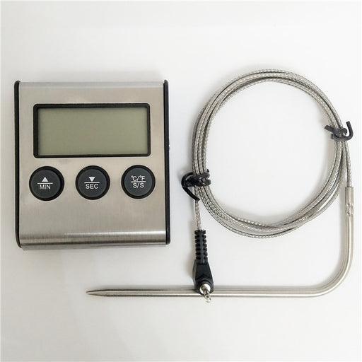 Compact digital thermometer with timer display and magnetic back mount view 2