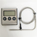 Compact digital thermometer with timer display and magnetic back mount view 2