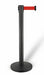 Pair of black powder-coated steel retractable belt stanchions with 2-metre belts.