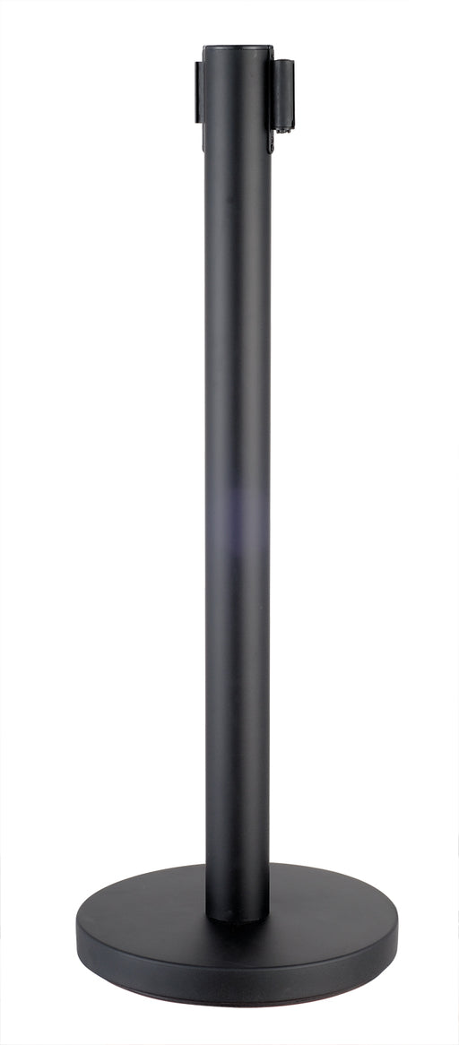 Pair of black powder-coated steel retractable belt stanchions with 2-metre belts. view 2