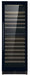 Combisteel black freestanding wine cooler with single right-hinged door and LED interior lighting view 2