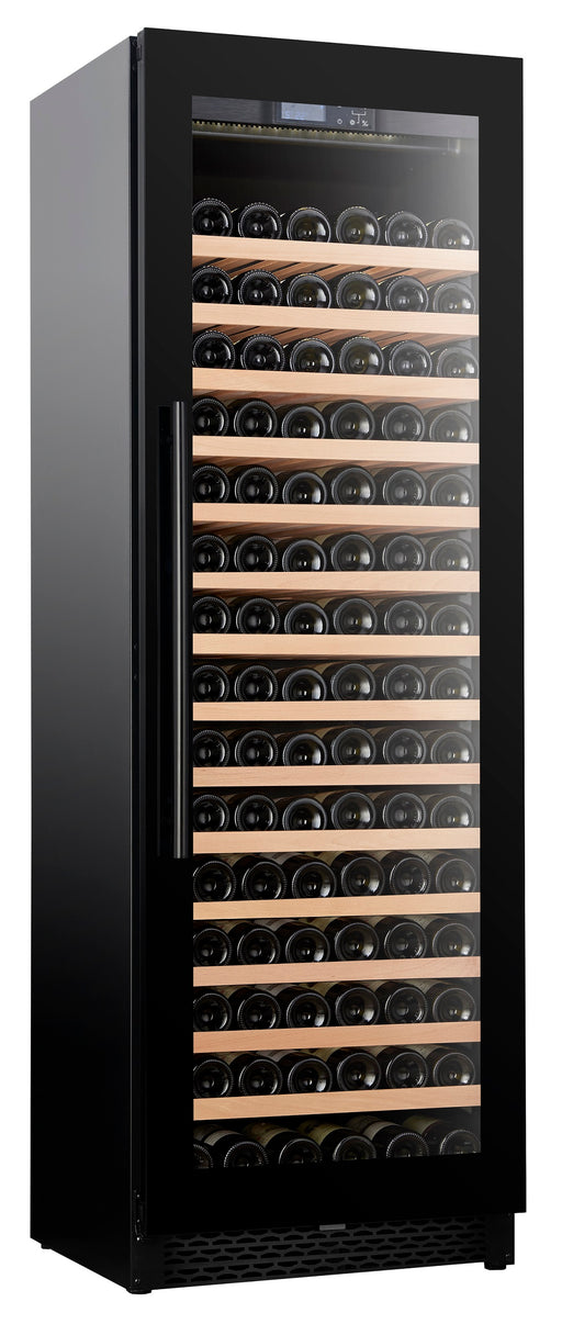 Combisteel 325 litre single zone wine cooler, black freestanding cabinet with LED lighting