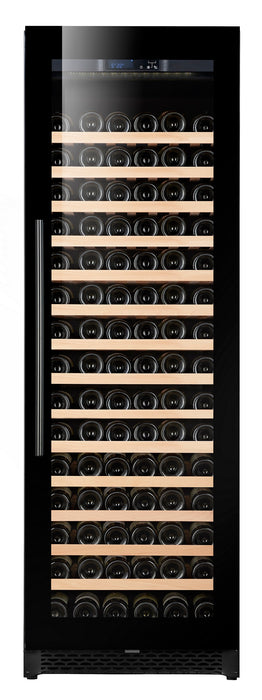 Combisteel 325 litre single zone wine cooler, black freestanding cabinet with LED lighting view 2