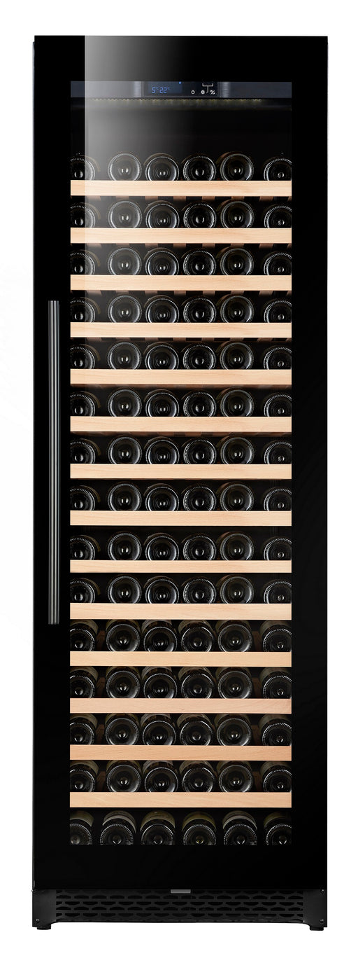 Combisteel 325 litre single zone wine cooler, black freestanding cabinet with LED lighting view 2