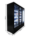 Combisteel three glass door commercial display refrigerator in black view 4