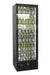 Black single-door backbar cooler fridge with LED lighting and right-hinged door