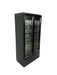 Black freestanding backbar counter fridge with two doors and LED lighting view 7