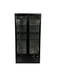 Black freestanding backbar counter fridge with two doors and LED lighting view 6