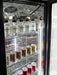 Black freestanding backbar counter fridge with two doors and LED lighting view 5