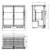 Black backbar counter fridge with two sliding glass doors and LED lighting view 2