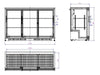 Black Combisteel backbar cooler with three sliding glass doors and LED interior lighting view 2
