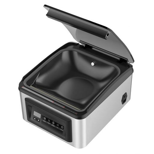 Stainless steel tabletop vacuum packing machine with control panel and sealing mechanism view 2
