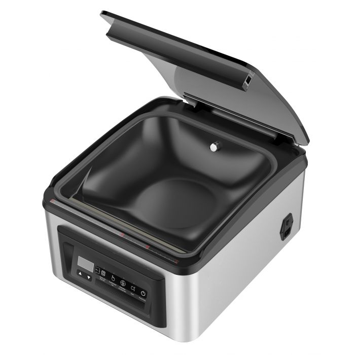 Stainless steel tabletop vacuum packing machine with control panel and sealing mechanism view 2