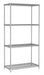 Chrome 4-tier shelf unit, 900mm wide, flat packed shelving system