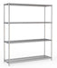 Combisteel chrome four-tier shelving unit, flat-packed, 1500mm wide