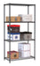Black powder-coated steel shelving unit with four levels, 900mm width view 2