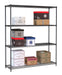 Black powder coated steel 4-tier shelving unit, 1500mm wide, 450mm deep, 1800mm tall. view 2