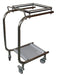 Stainless steel mobile trash bag holder with open frame design