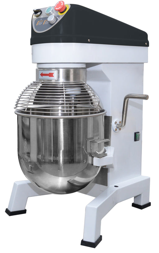 White Combisteel 20 litre planetary mixer with bowl, whisk, dough hook and flat mixing arm